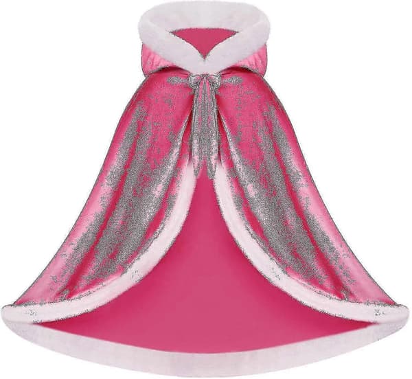 Festlig vendbar kappe til voksne og børn, perfekt til Halloween- og julekostumer Pink 130cm