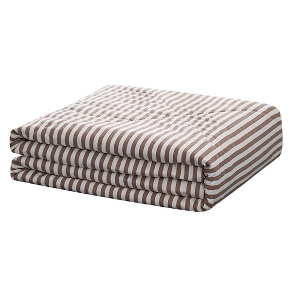 Tvättad Brun Rand Sommar Luftkonditionering Comforter Quilt Täckfilt (M)