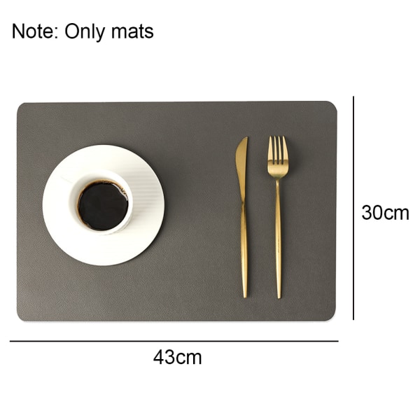 Faux läder placemats, PU bordsmattor, set om 4, vattentäta,