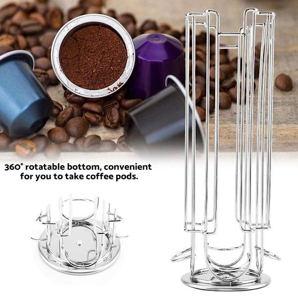 Dolce Gusto kaffekapselhållare, Kapselhållare dispenser roterande display för 24 kapslar, Dolce Gusto förvaringshållare, 360 graders roterbart sortiment