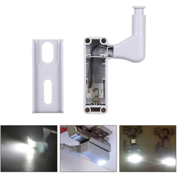 10-pak LED-sensorhengslet lys for kjøkkenskap, skap, garderobe, hvitt (hvitt, 10 stk.)