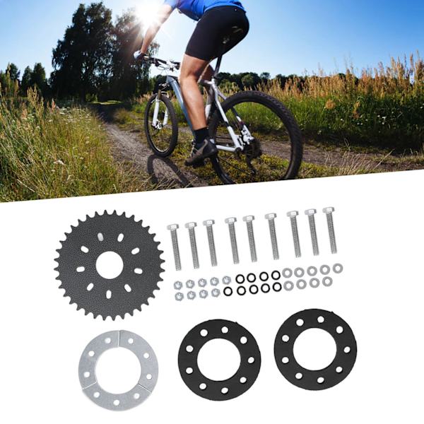 36 Tänder Platt Kedjehjul med 9 Hål Adapterfäste Bakre Kedjehjul för 49cc 66cc 80cc 2-takts Motoriserad Cykel
