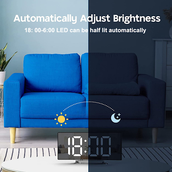 Multifunktionell elektronisk skrivbordsklocka kreativ LED-hem