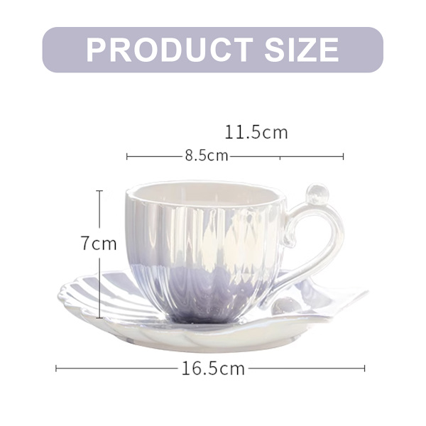 300 ml perle- og skalformede kaffekopper, skålformede tallerkener, kreative kaffekopper og underkopper, keramiske kopper.
