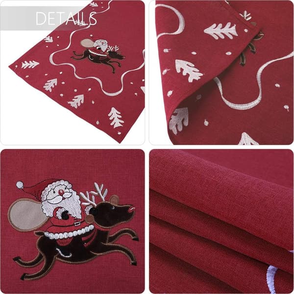 Christmas Table Runner Decoration Dining Tablecloth Runner Snowflake Deer for Home Kitchen Party Wedding 40 * 180cm