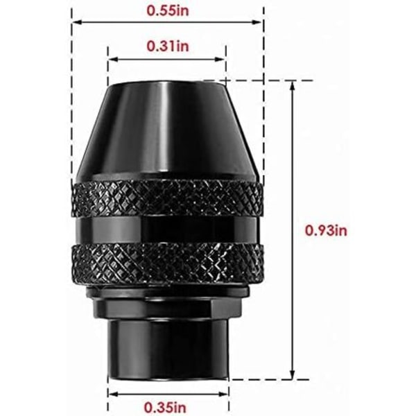 0,3-3,2 mm nøglefri borepatronadapter, tre-kæbet borepatron, sekskant-skaftkonverter, mini-borepatron, roterende værktøj til udskiftning af tilbehør