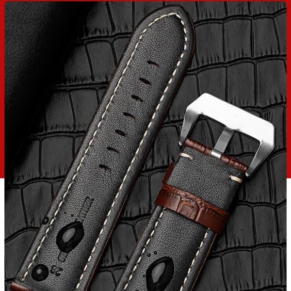 Erstatningsurrem til Panerai Luminor Sort 24 mm Sort Black 24 mm