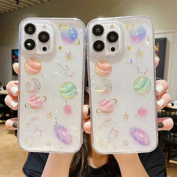 Cosmic Star Glitter Epoxy TPU-deksel til iPhone 12 mini
