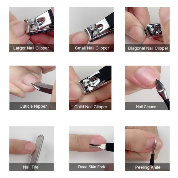 Manicuresæt Professionelt negleklippersæt Pedicureplejeværktøj
