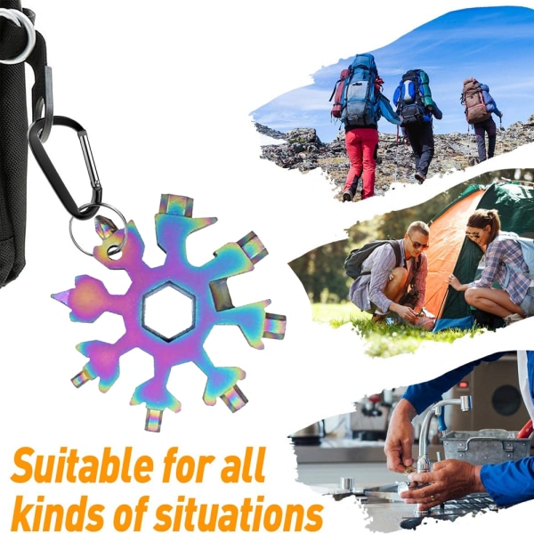 Snowflake Multi Tool, Snowboarding Skruvmejsel Kompakt Snowflake Multicolor