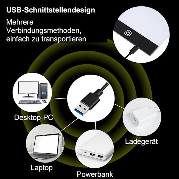 Led lyspute A3, lysbord A3 bærbar LED, lysbord LED tegnebrett, med justerbar lysstyrke
