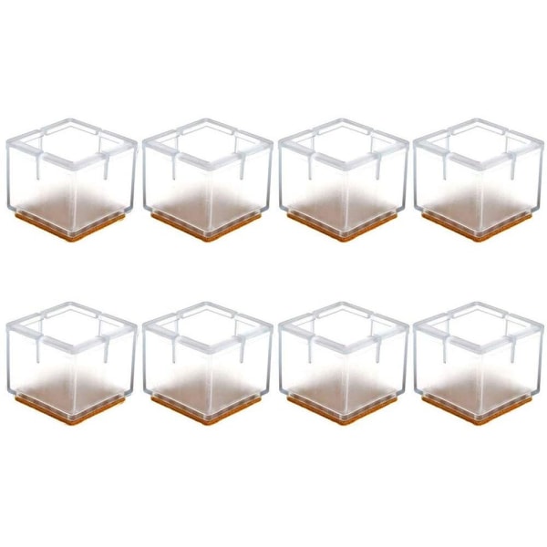 Chair leg floor protector, 8 pieces of transparent silicone tabl