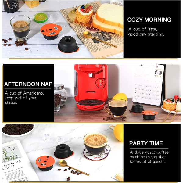 Kaffeepads, gjenbrukbare kaffefiltre, påfyllbare