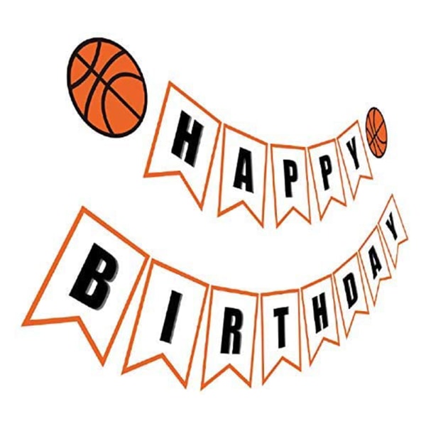 Basketball bursdagsbannere | Basketball tema Happy Bday Bunting