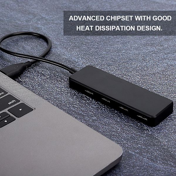 Hub HighSpeed USB3.0 Splitter Laptop 4Port UltraThin Expansion Portable Blue Light