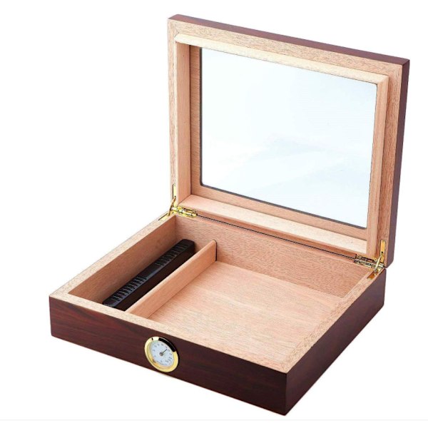 Handgjord cigarrhumidor, skrivbordslåda i cederträ för cigarrer