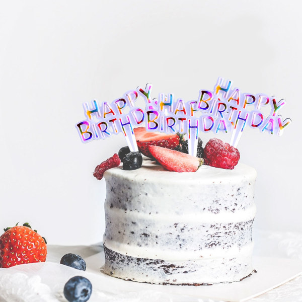 Fargerike Happy Birthday Cupcake Toppers, til festdessert