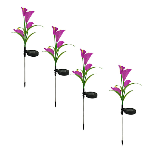 4-pack med 16 LED solcellslampor för trädgården, Calla-lampor, för trädgården,