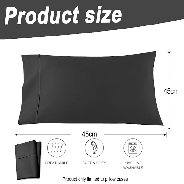 Tyynyliina 51x 76cm Set, Yksivärinen Tyynyliina 51x 76cm 2er Set ,Tyynyliina 2 pakkausta 51x 76cm Tyynyliina
