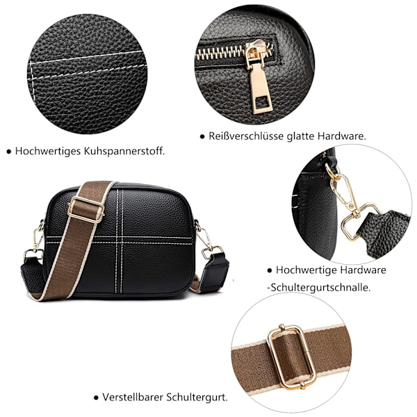 Crossbody Bag Dame Bred Stropp Skulder Bag Dame Moderne Vesker med Bred Skulder Stropp Liten Skulder Bag Dame Mote Bag Dame,  Håndvesker