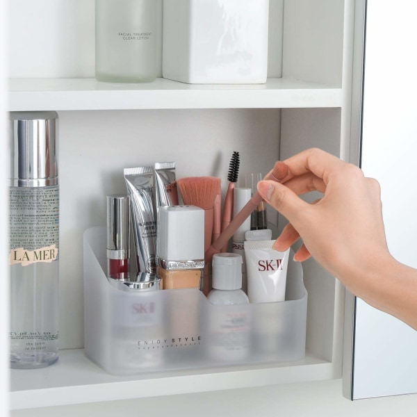 Makeup Organizer til skrivebord, plast 5-rum lille makeup