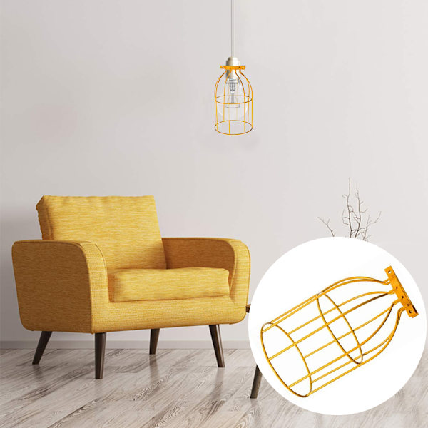 Jernkunst liten fuglebur lampeskjerm, retro jernkunst bordlampe la