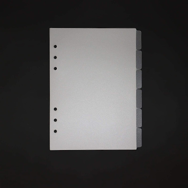 6 Huller Transparente PVC-Binder-Delesider med Flikker Klar Papir