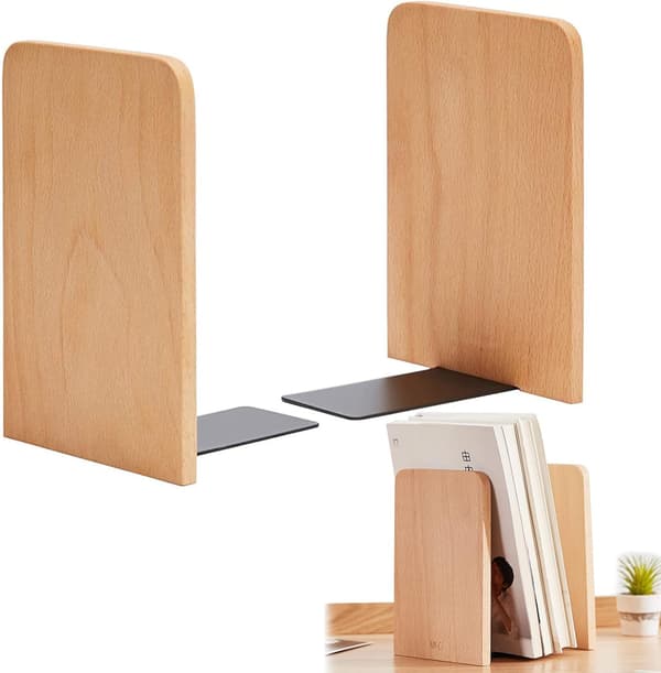 Wooden Bookends, Creative Bamboo Bookends, Handmade in Beech Wood