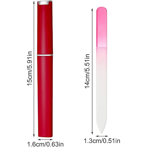 5-pack glasnagelfil, professionell kristallnagelfil, flerfärgad kristallnagel