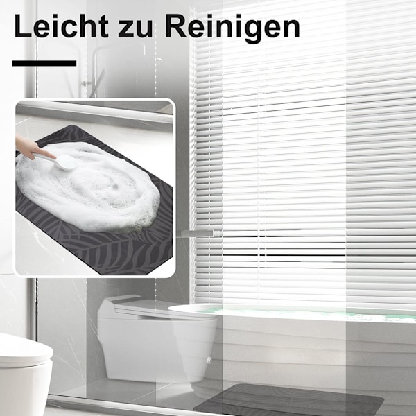Modern Design Badrumsmatta i Sten, Elegant &amp; Modern Design Halkfri Design Diatoméjord Halkfri Duschmatta i Sten, Snabbtorkande Absorberande Badmatta