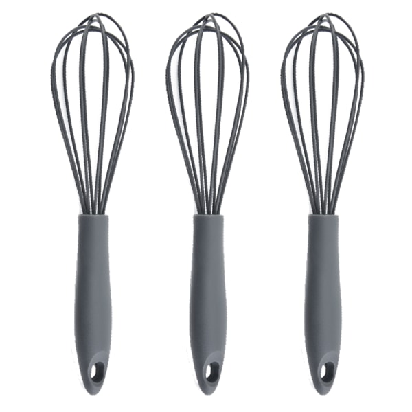 Silicone Whisk, Stainless Steel Wire Whisk Set of 3 -Balloon