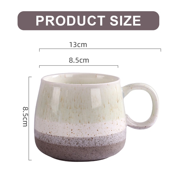 Keramisk stor latte kaffekopp set om 2 för latte, cappuccino, 400 ml diskmaskin och mikrovågssäker.