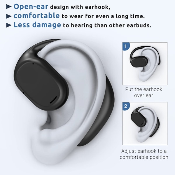 Avoimen korvan ilmanjohtuiset kuulokkeet lapsille ja aikuisille Bluetooth 5.3 -nappikuulokkeet