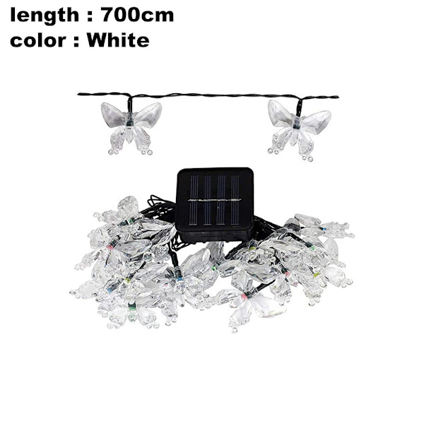 Solcellslingor 23ft 50 LED solfjärilslampor för veranda