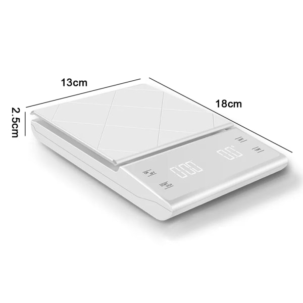 Kaffevåg med timer 0,1 g Hög precision Häll över dropp