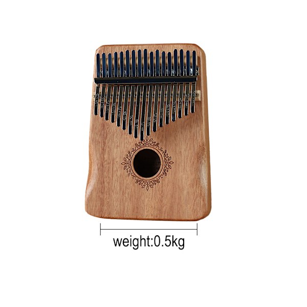 17-tangenters kalimba tummepiano; stämningshammare, fingeröverdrag, tangent