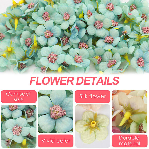 200 st konstgjorda sidenblommor dekorationer minblommor DIY