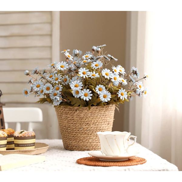 2 pakke kunstige blomster, kunstige tusindfryd blomster bulk lange