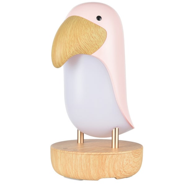 Creative hornbill cartoon table lamp, wooden wooden bird bedside