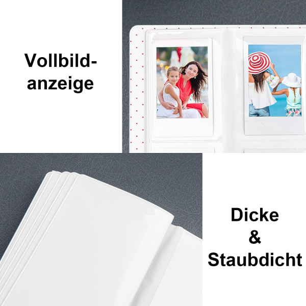 Mini fotoalbum med 128 fickor för 3 tums film instant kamera & visitkort
