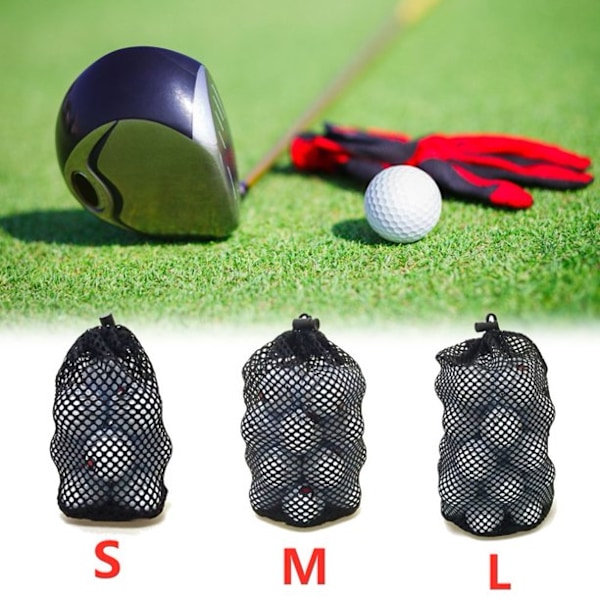 Nylon Mesh Net Bag Golf Tennis Balls Carrying Drawstring Storage