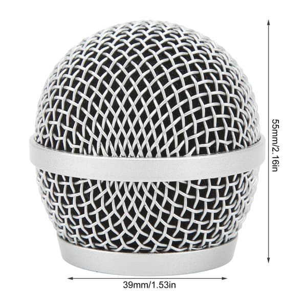 Mikrofon Grille Ballhode Rustfritt Stål Mikrofon Mesh Grill Mic Erstatningshode Deksel for PG58 BLX288