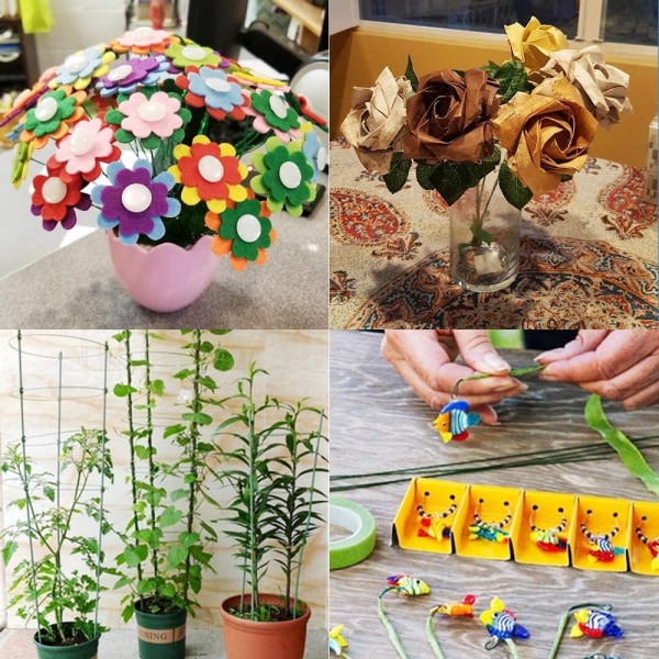 100 stk. Blomsterstiltråd, Grøn Kunsthåndværk Blomsterstiltråd til