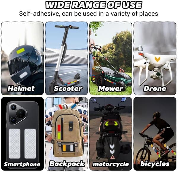 100-pack Reflective Stickers Reflective Tape Reflective Safety Warning Strips Reflective Strips Waterproof for