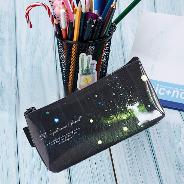 Pennfodral Pennfodral, Läder Student Stationery Pouch Dragkedja