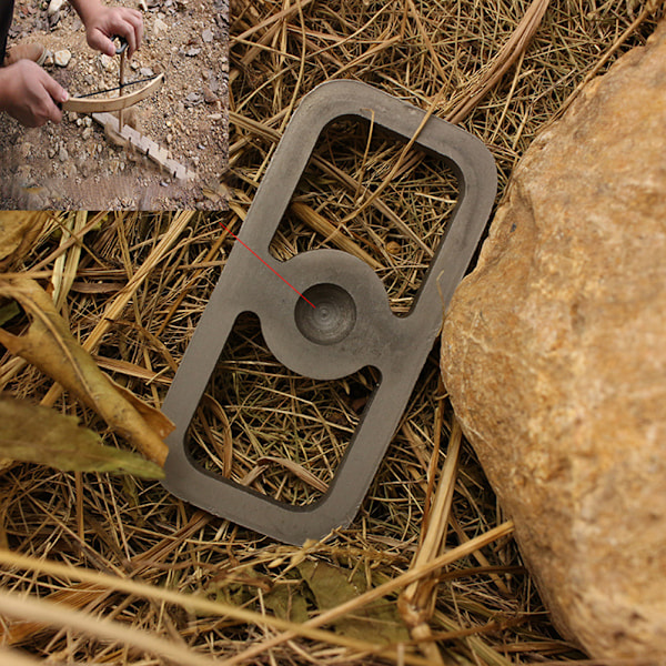 Udendørs Flintstarter Sæt i Kulstofstål - Primitiv Ildstedsstarter til Camping og Overlevelse