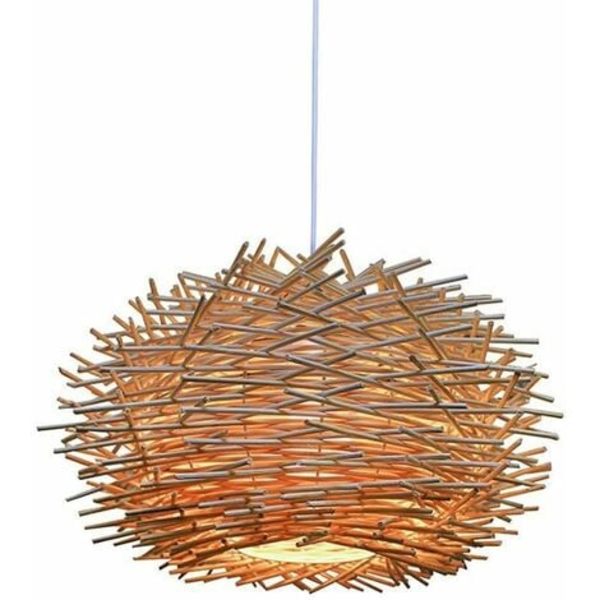 Rattan riippuvalaisin, säädettävä linnunpesän kattokruunu, makuuhuoneen ruokasalin kattolamppu 300 x 170mm
