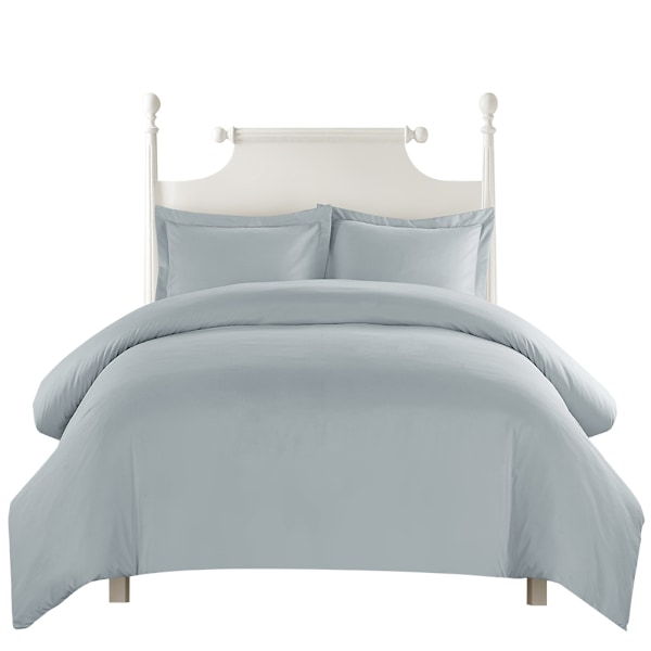 Blå Comforter Set Twin Queen King Tryckt Bomulls Sängkläder Set Mjukt enkelt (USA-king Ljusgrå)