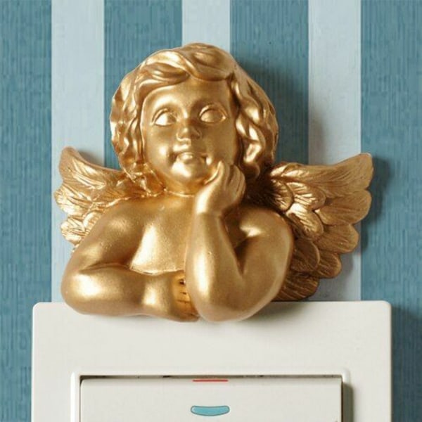 Resin Angel Figurine Väggdekal - för vägg, fordon, Val: Guld C;