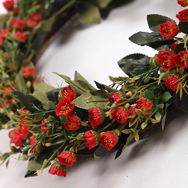 Rustik Krans i Hantverksstil, Säsongsbetonad Heminredning Med En Touch Av Natur, Halvhandgjord Blomsterkrans För Inom- Och Utomhusmiljöer, Perfekt För